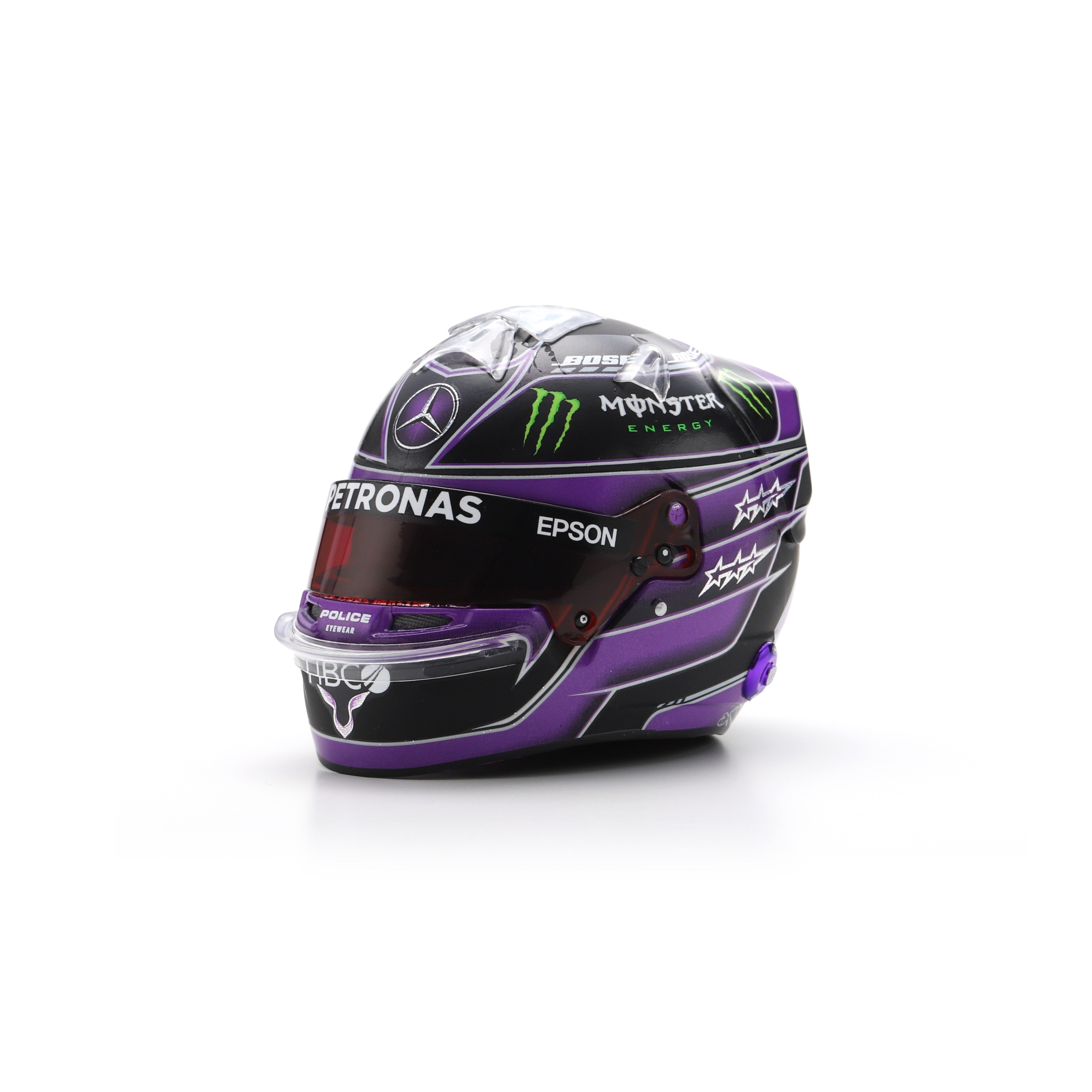 Spark Mercedes AMG Petronas F1 Lewis Turkish GP 2020 World Champion Mini Helmet Unisex - Purple - 1:5 Scale