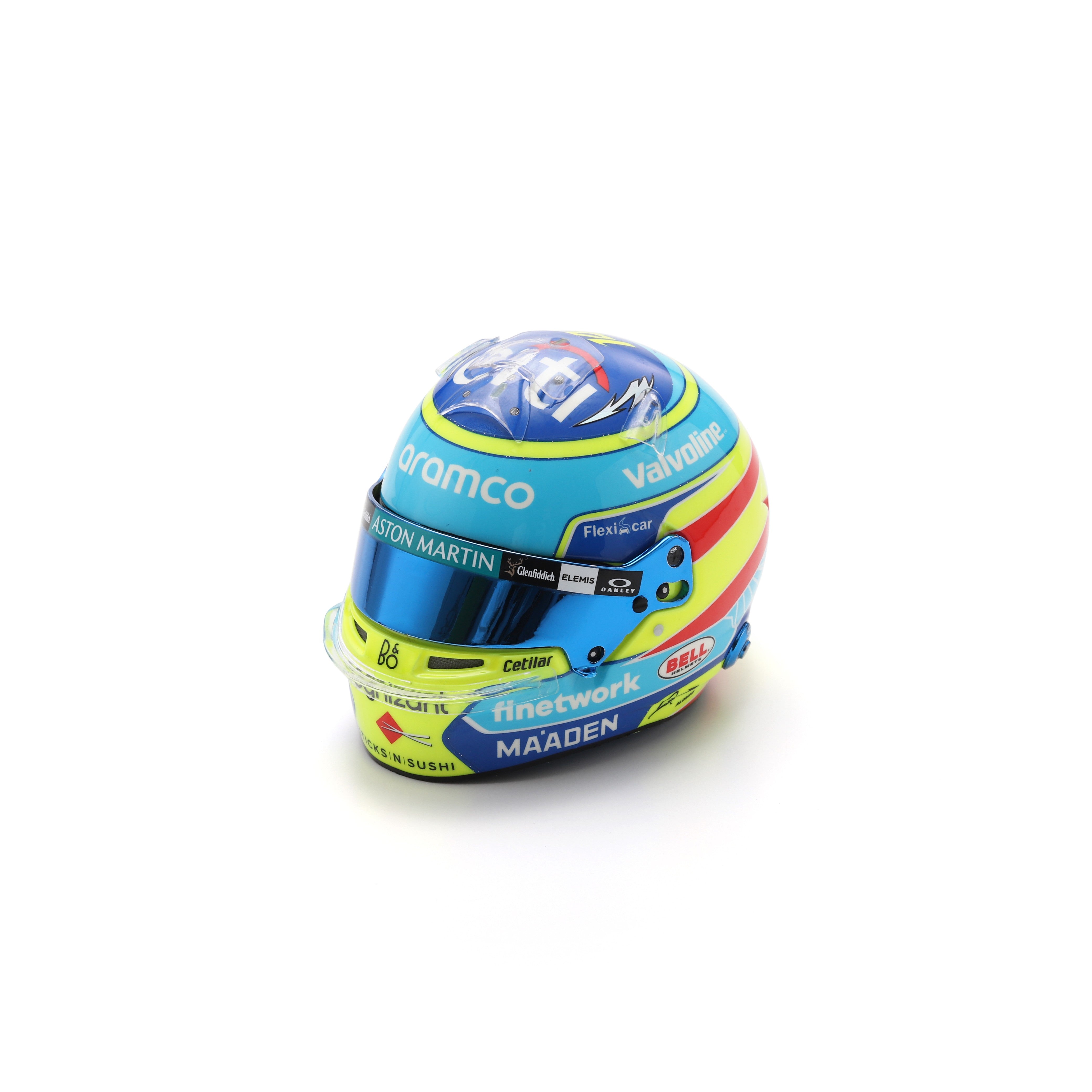 Spark Aston Martin Aramco F1 Fernando Alonso 2025 Mini Helmet - 1:5 Scale