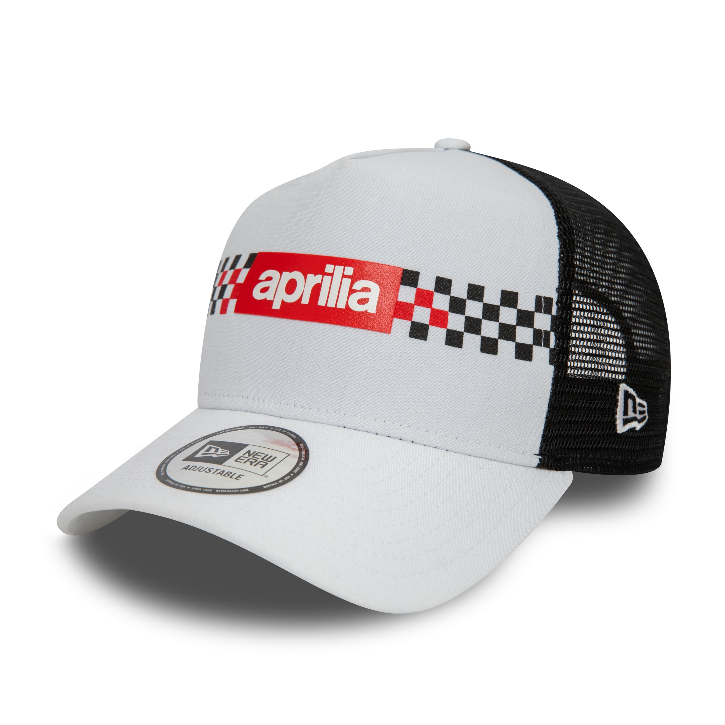 Aprilia Checker Print Trucker Cap Adults - White