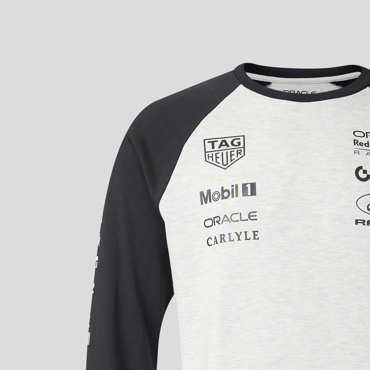 Red Bull Racing F1 Classic Raglan Long Sleeve Tee Unisex - Off White Marl/Printers Ink